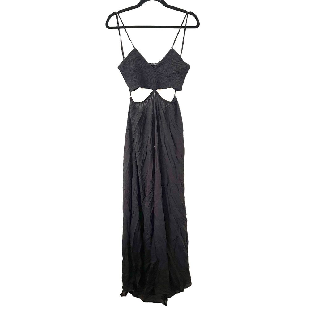 INDAH Innocence Solid Smocked Maxi Dress Sz Medium - Picture 3 of 7